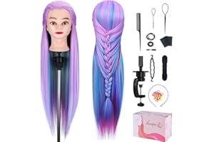 Mannequin Head, Beauty Star 29inch Doll Heads with Long Hair for Practice Braiding Styling, Cosmetology Hairdressing Training Heads with Clamp Holder and Braiding Kit