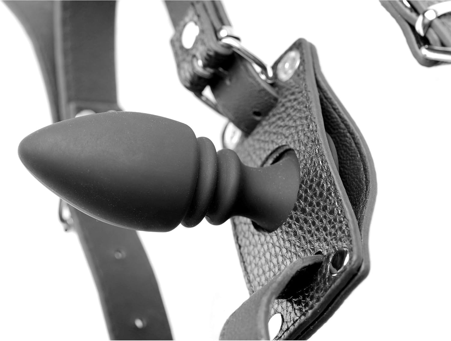 STRICT Male Cock Ring Harness with Silicone Anal Plug, Black, 1 Stück (1er Pack) - Image 4