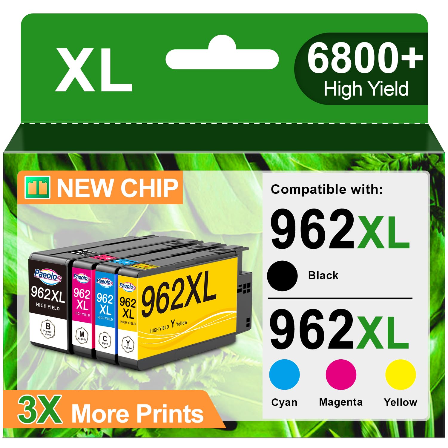 Photo 1 of 962 962XL Ink Cartridges Combo Pack for HP 962XL Ink Cartridges Combo Pack for HP 962 XL for HP Ink 962 for HP 9010 Ink Cartridge Officejet Pro 9010 9015 9020 9018 9025 Printer (962XL Ink 4-Pack)