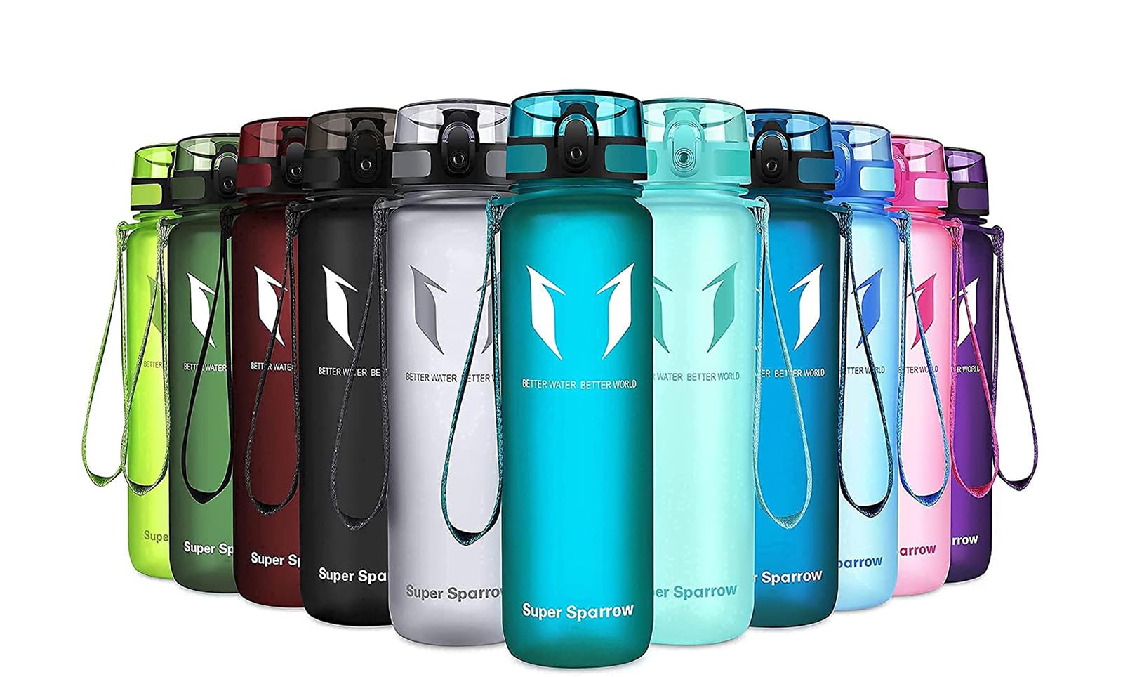 Super Sparrow Sports Water Bottle - 750ml - Non-Toxic BPA Free & Eco-Friendly Tritan Co-Polyester Plastic - For Running, Gym, Yoga, Outdoors and Camping