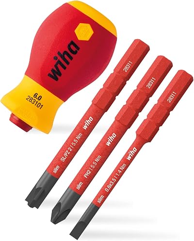 Wiha SoftFinish Electric slimVario Stubby Red Yellow