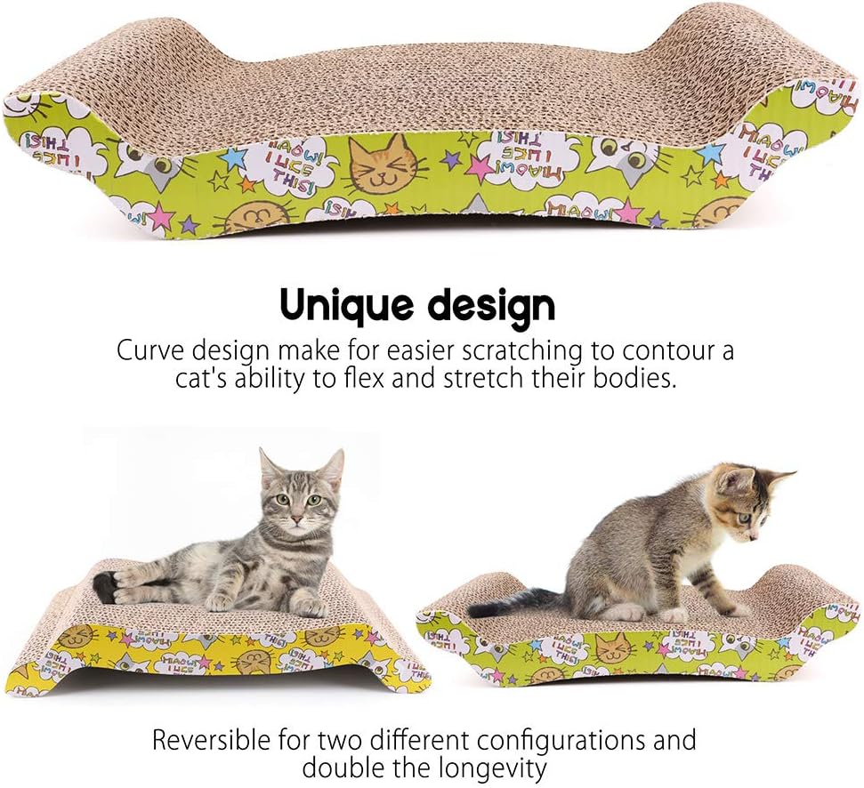 2 Pack Cat Scratcher Cardboard, Reversible Corrugated Cat Scratching Pad Replacement Scratcher Pad Lounge Sofa Bed  (Catnip Included) : Pet Supplies