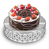 Crystal Cake Stand – Mirrored Beaded Crystal Cake