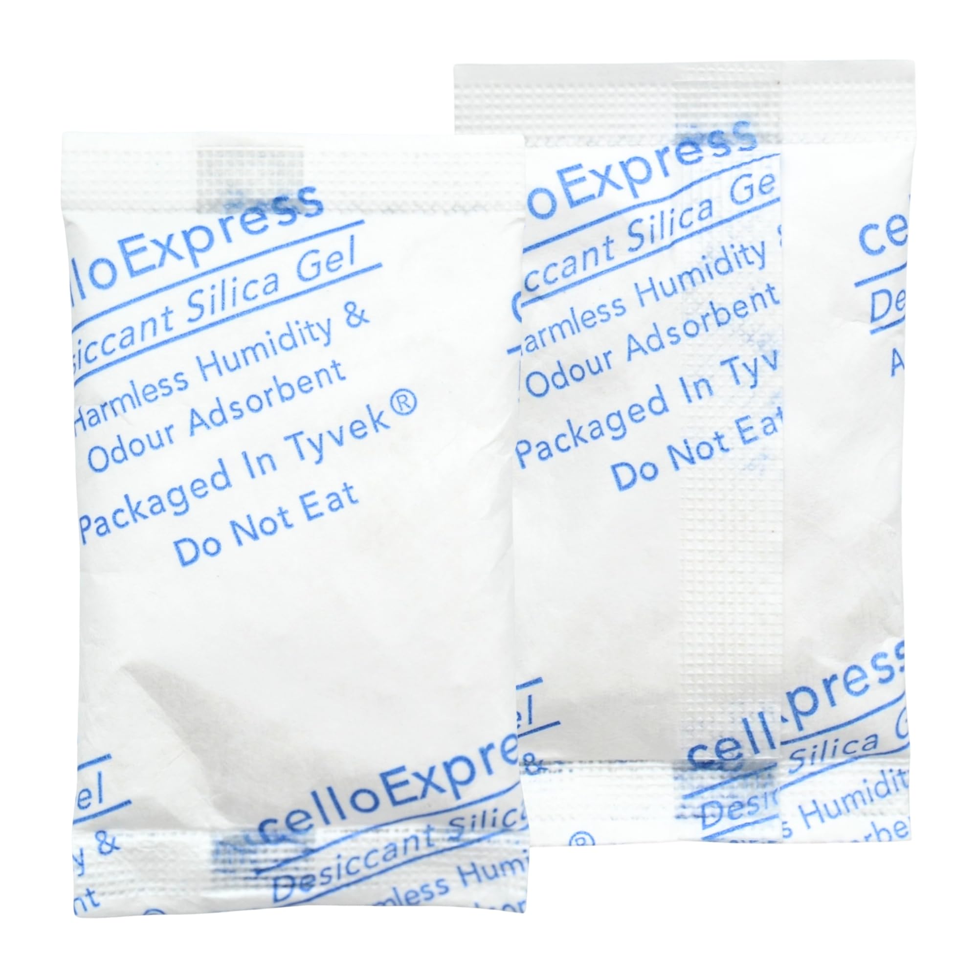 celloexpress 5g Silica Gel Pouches - Pack of 100 - Total Gel Weight 500g - Silica Gel in Tyvek Fabric Sachets (5g, 100)