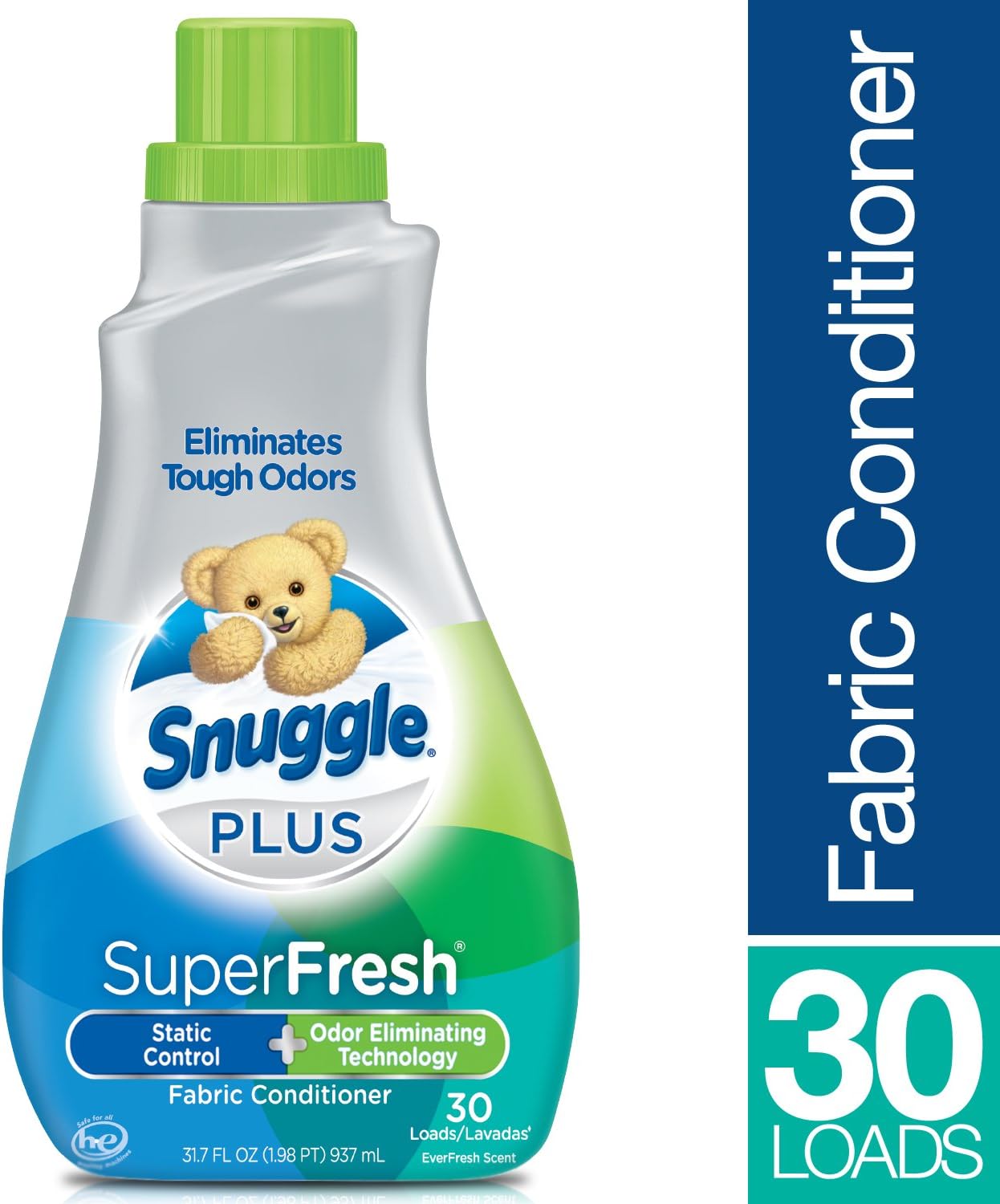Snuggle Plus Super Fresh Liquid Fabric Softener with Odor Eliminating Technology, 31.7 Fluid Ounces (Packaging May Vary): Health & Personal Care