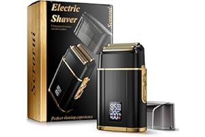 Scrorui Professional Foil Shaver for Men: Cordless Electric Razor with High-Speed Dual Blades, Rechargeable USB-C, IPX6 Waterproof & Travel-Friendly/Home Use