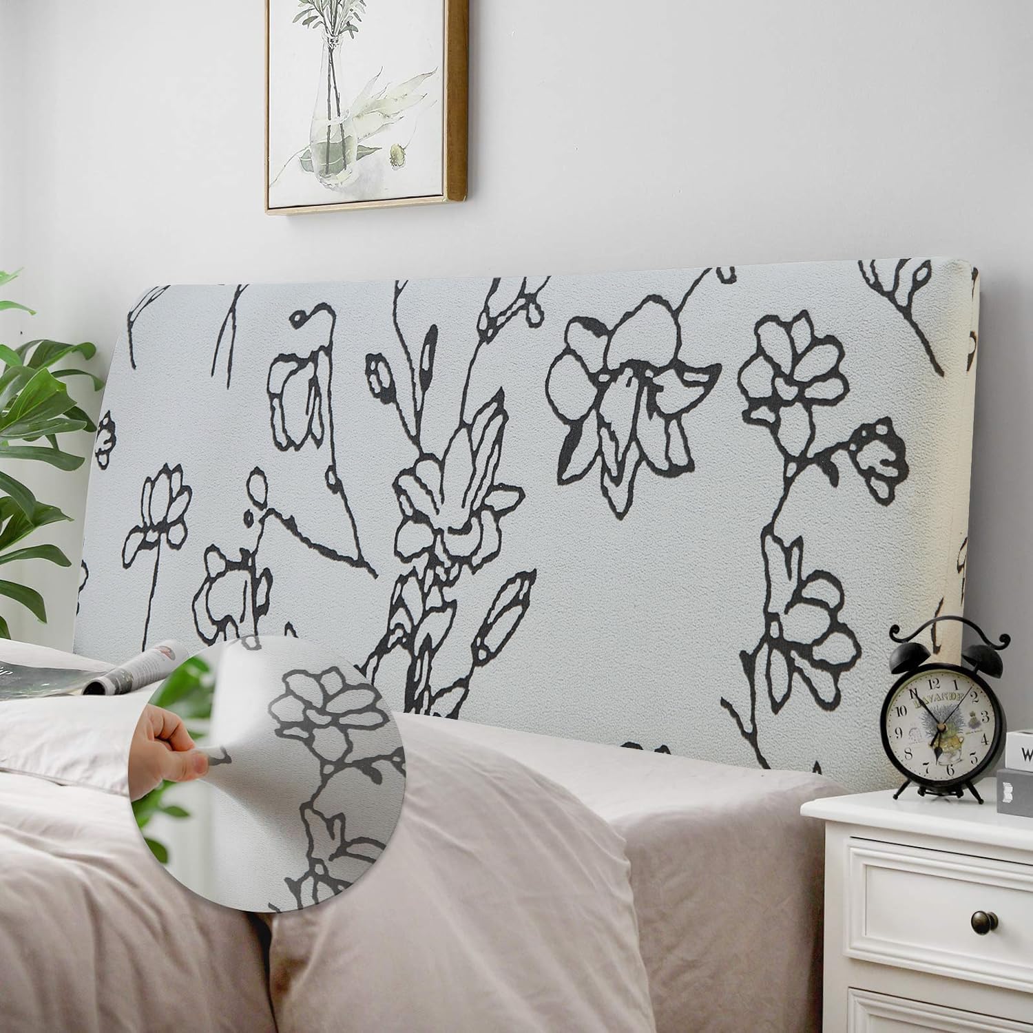 MUMOHO Bed Headboard Covers, Headboard Covers for Double Bed/Small Double,thickening Velvet All-inclusive Elastic Headboard Protection Cover