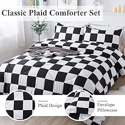 Andency Black White Plaid Comforter