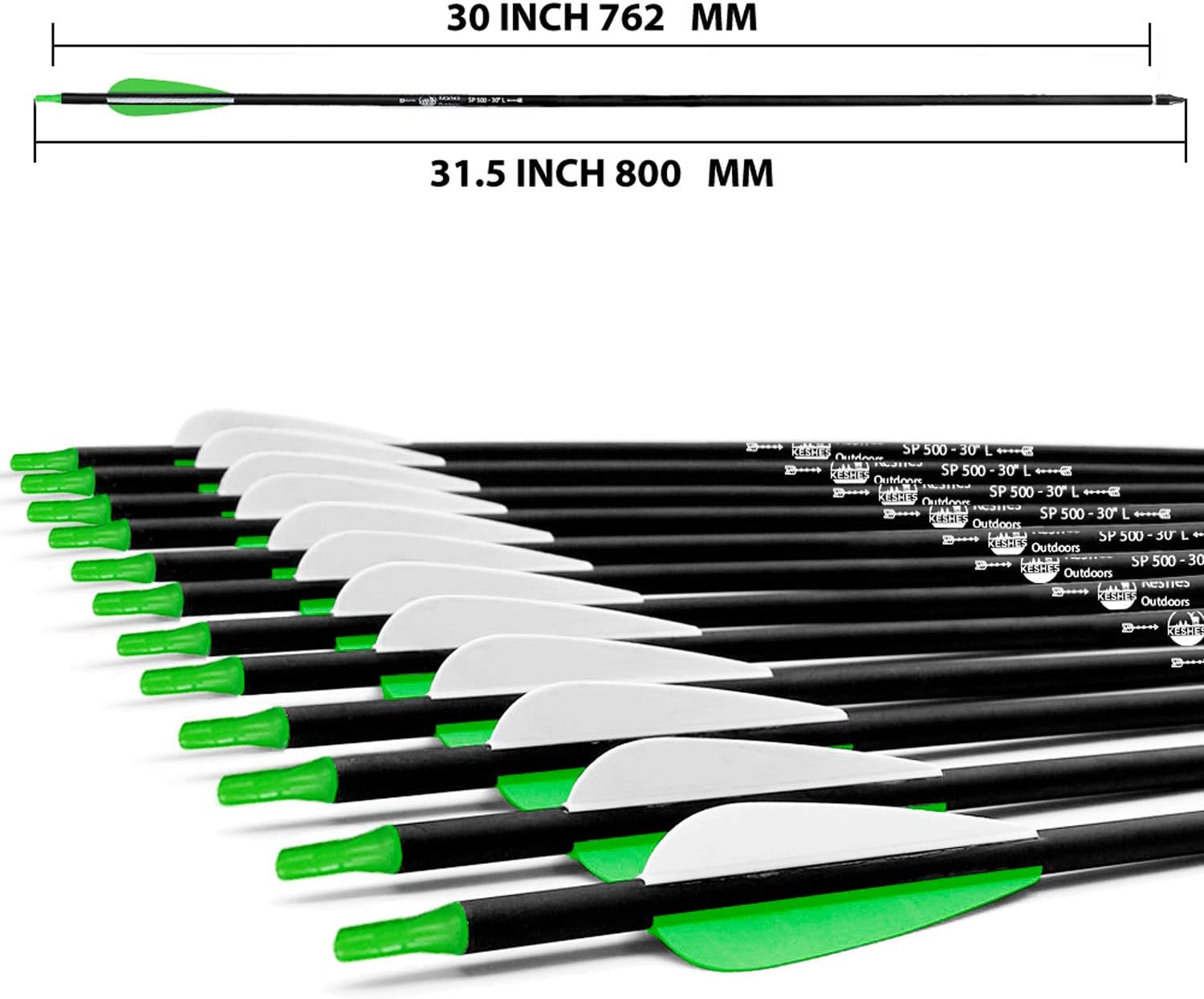 KESHES Archery Carbon Arrows for Compound & Recurve Bows - 30 inch Youth Kids and Adult Target Practice Bow Arrow - Removable Nock & Tips Points (12 Pack) : Sports & Outdoors