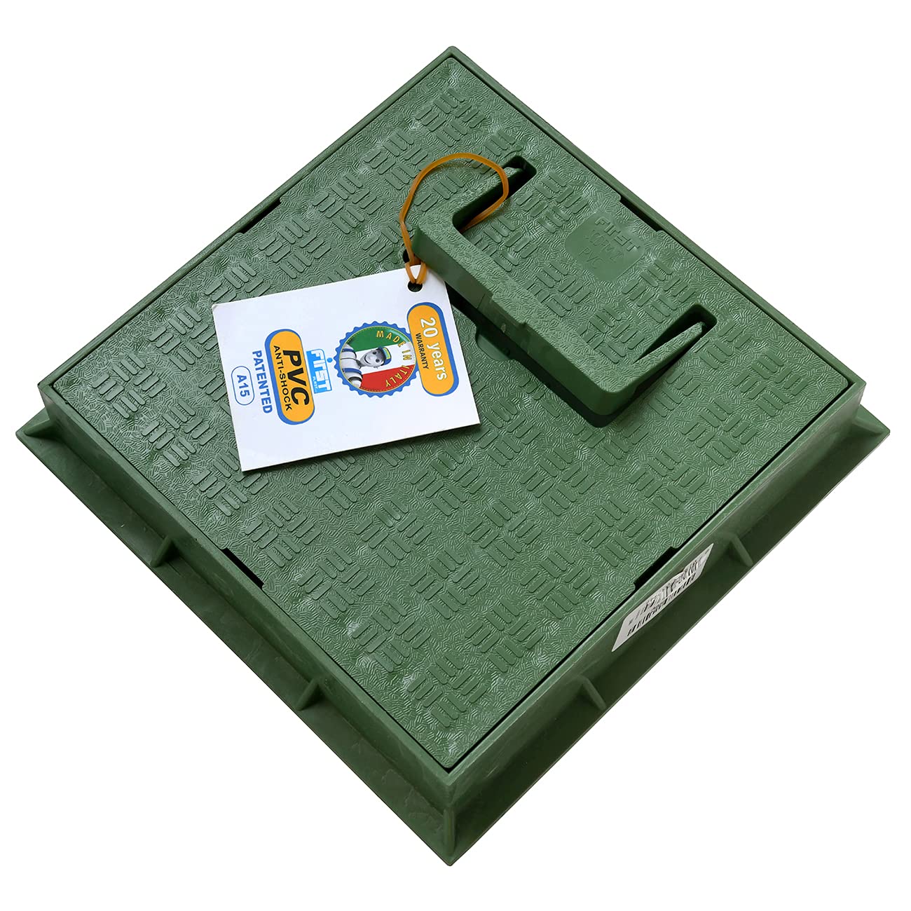 First Plast TCDPM20V Frame with Cover with Pedestrian Handle, PVC, Green, 200 x 200 mm