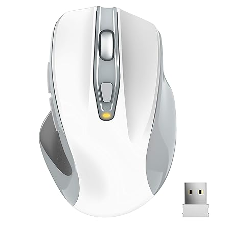TedGem Funkmaus, 2.4G USB Maus Kabellose Maus mit USB Nano Empfänger Funkmaus Laptop 6 Tasten PC Maus 5 DPI Wireless Mouse En