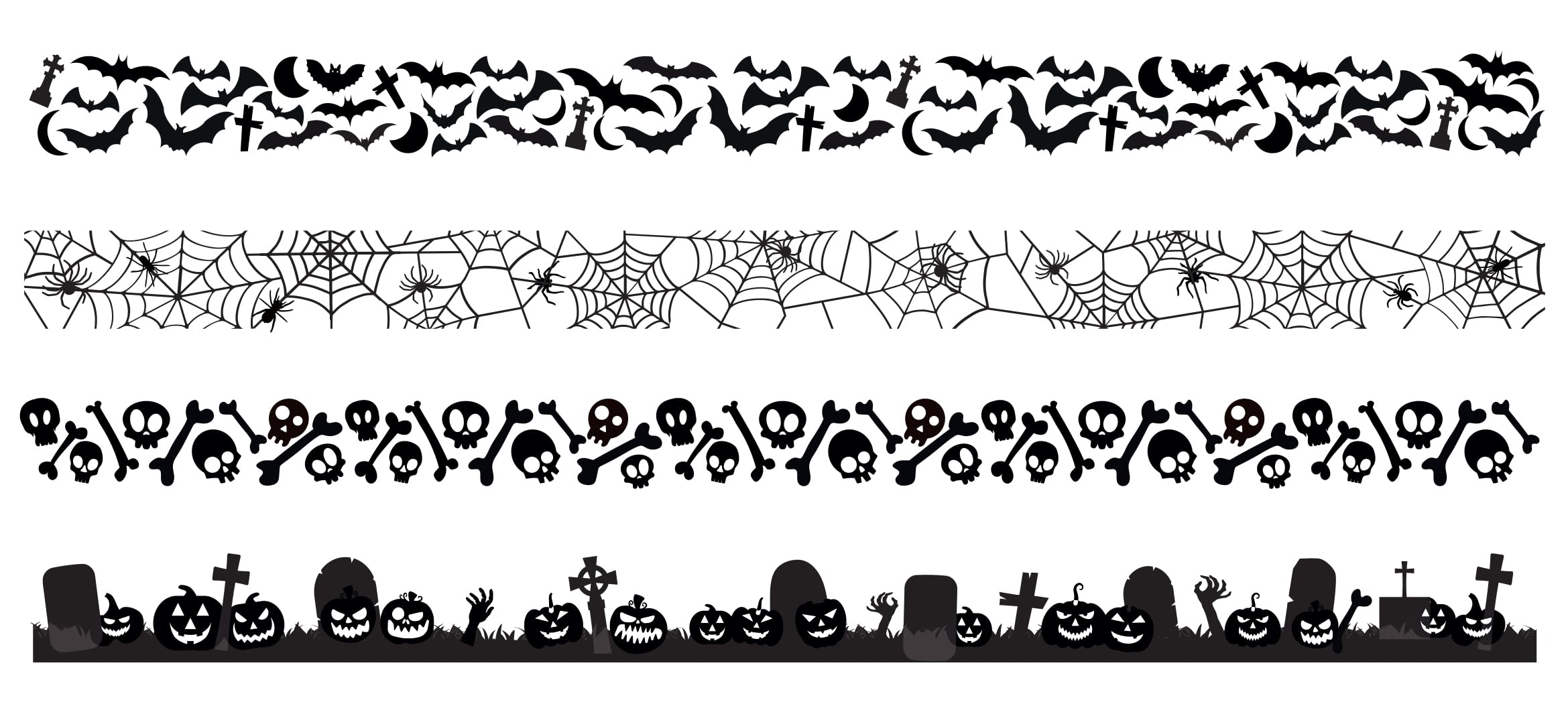 Designer Boutique Creative Expressions Photopolymer Stamp Set-Spooky Borders, 4 x 8 in