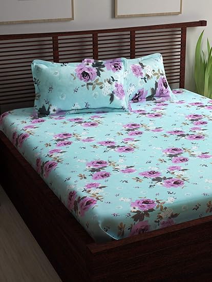 Story @ Home Candy 120 TC Cotton Double Bedsheet and 2 Pillow Covers - Queen, Yellow