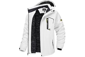 TACVASEN Men's Winter Skiing Jackets Water Resistant Fleece Coats Insulated Thermal Snowboard Jacket Parka Raincoat with Hood