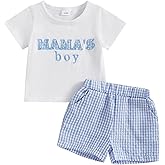 Giraropa Baby Boy Clothes Baseball Pattern Short Sleeve Infant Boy Outfits Striped Shorts Toddler Boy Summer Clothes 2pcs