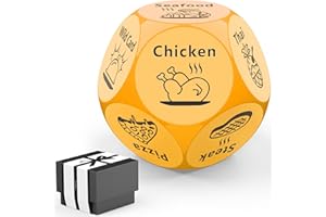 LLYZZ Christmas Stocking Stuffers for Men Women Adults, Date Night Food Dice, Christmas White Elephant Gifts for Adults,Gag Gifts,Anniversary Birthday Gifts for Men Women,Valentine's Day for Him Her(Yellow)