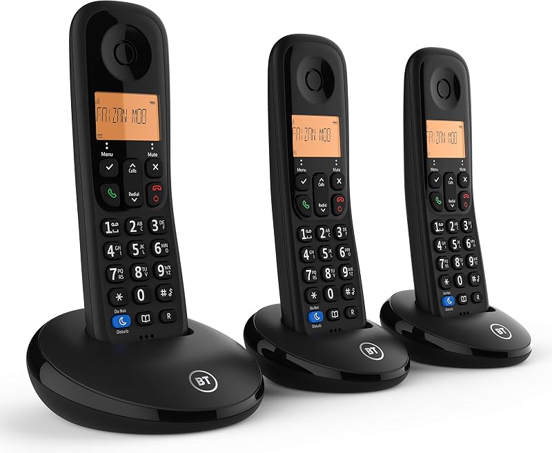 BT Everyday Cordless Landline Phone Trio Handset Pack