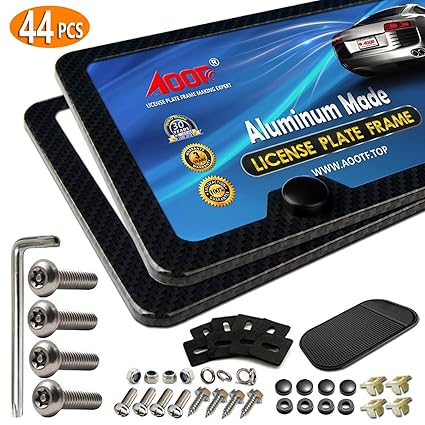 License Plate Frame Carbon Fiber Aluminum License Plate Frames Printing Carbon Fiber Pattern Cool License Plate Frame And Stainless Steel Anti Theft