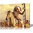 Native American Decor Indian Decor Native American Wall Art Indian Wall Art American Indian Decor Chiefs Wall Decor Native Decor Indian Painting Native American Pictures for Room Decor (12''Hx18''W)