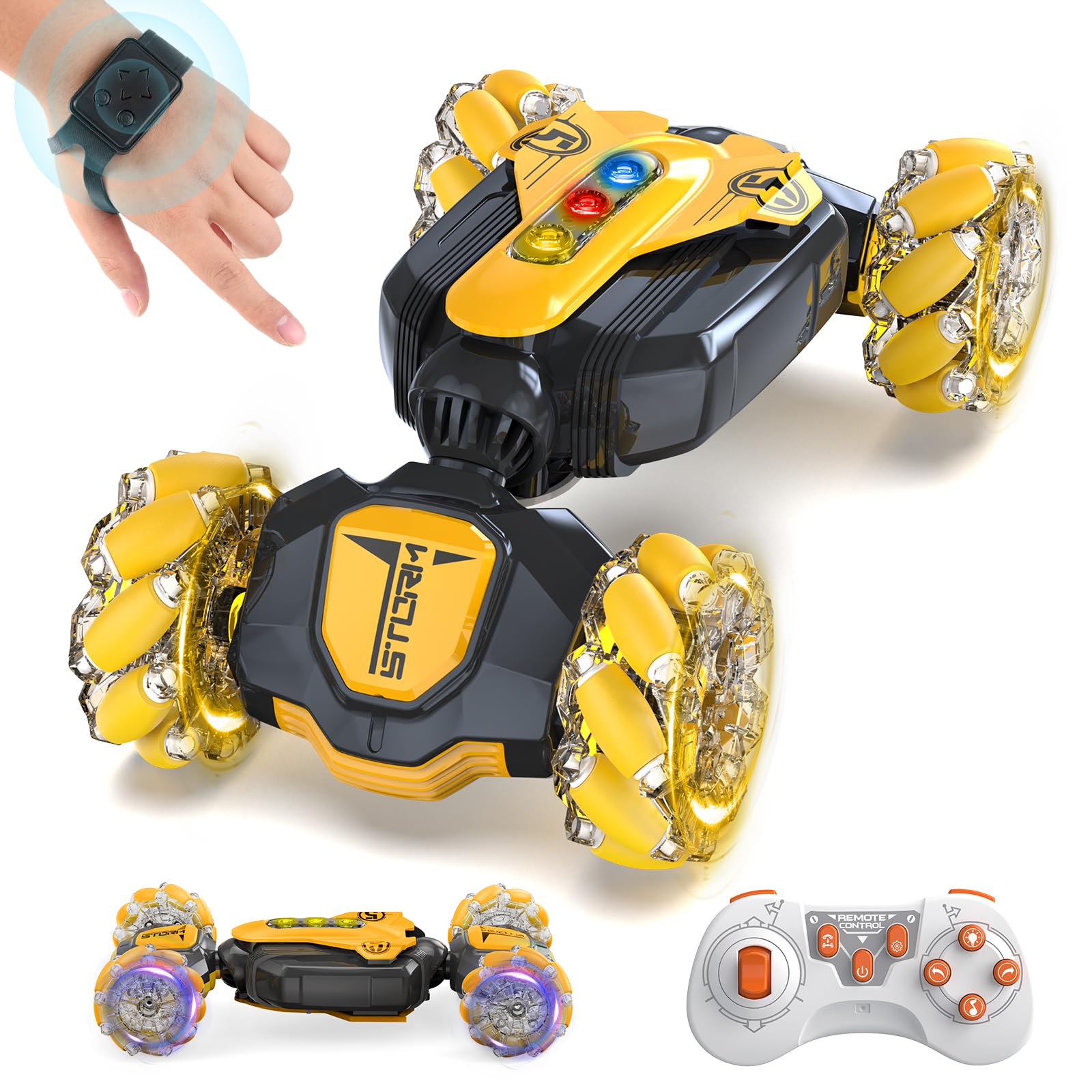 Photo 1 of Fanfantoey Gesture Sensing Rc Stunt Car,Remote Control Car 2.4ghz 4wd 360 Degree Rotating Transform with Lights Music,Kids Toys for Boys 4-7,3-6 Year Old Boy Birthday Gift & 3-12 Best Gift for Kids