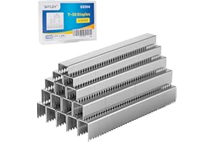 SITLDY Beveled Chiseled Pointed Heavy Duty T-50 304 Stainless Steel Staples 1344-Count 5 Sizes Includes: 1/4", 5/16", 3/8", 1
