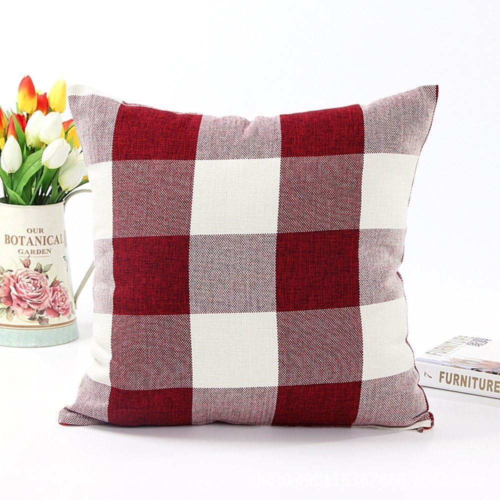 Crystal Emotion Rustic Red White Buffalo Check Plaid,Retro