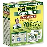 NeilMed Sinus Rinse Extra Strength Premixed Hypertonic Packets - Soothing, No Burning or Stinging Large Volume &amp; Low Pressure System Saline Nasal Irrigation 70 Count