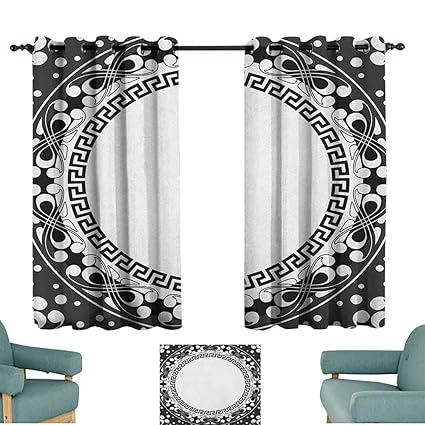 Amazon Com Alisoso Greek Key Outdoor Curtains Black And White