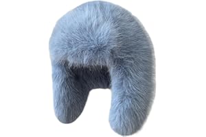 Unisex Faux Fur Trapper Hat Winter Fuzzy Trooper Aviator Hat with Earflap Windproof Hunting Skiing Ushanka Russian Hat