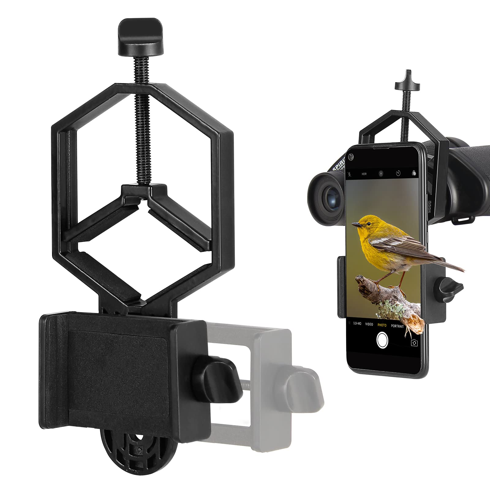 Spotting Scope Smartphone Adapter Mount - Compatible with Binocular Monocular Spotting Scope Telescope and Microscope
