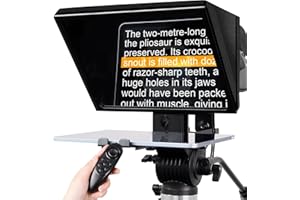 GEIMRSY i2/12-inch All-Metal teleprompter, Lift The teleprompter and Remote Control, Using Tempered Optical Glass, Compatible with a Variety of Devices for a Variety of scenarios.