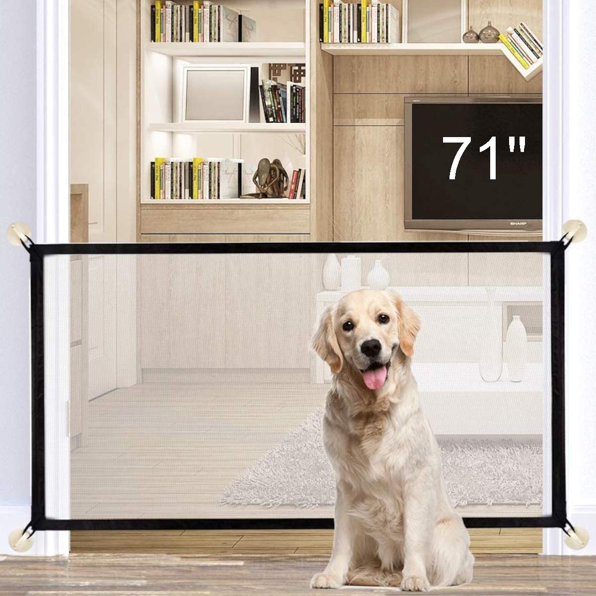 Buy Upick 71x30in Magic Gate Dog Gate Portable Folding Pet Gate Safe