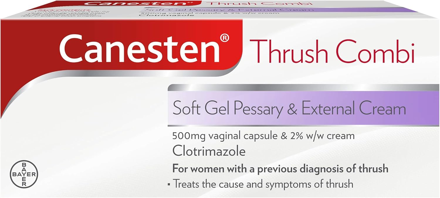 Canesten Thrush Combi Soft Gel Pessary & External Cream Clotrimazole Thrush Treatment