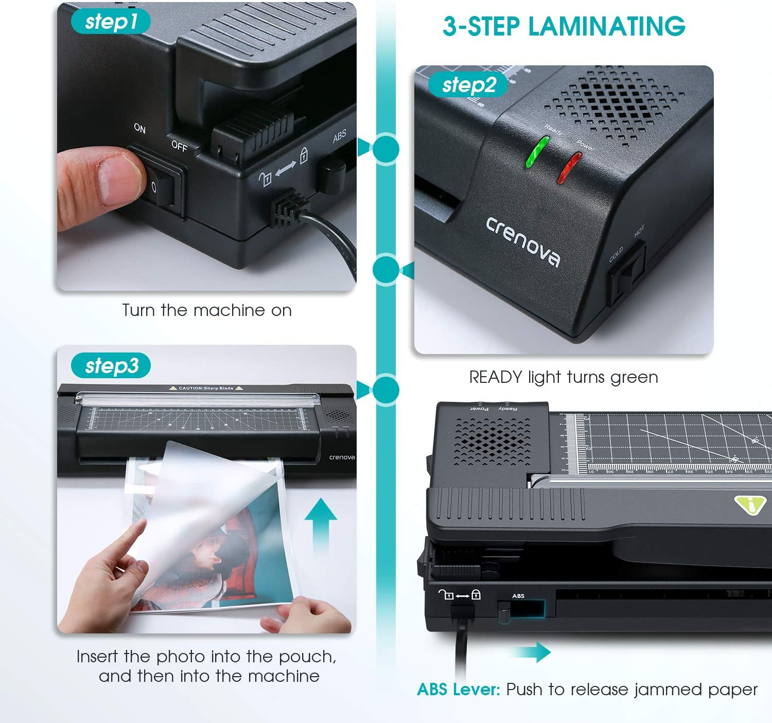 Crenova A3 Laminator with Paper Cutter and 40 thermal laminating
