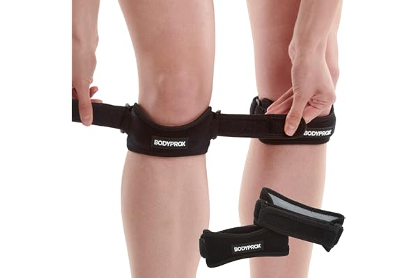 BODYPROX Patella Tendon Knee Strap 2 Pack, Knee Pain Relief Support Brace Hiking, Soccer, Basketball, Running, Jumpers Knee,