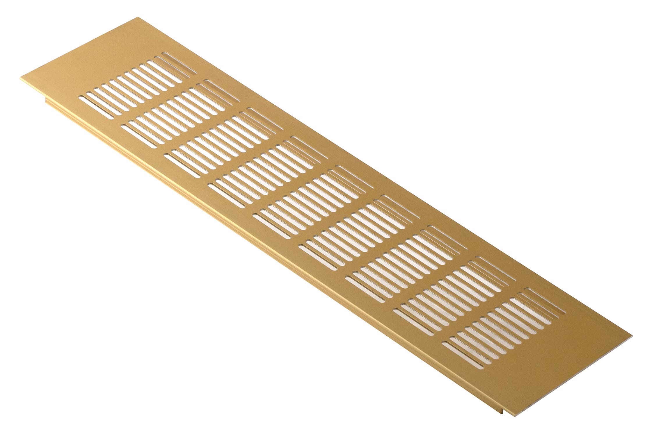 Steinberg14 Aluminum 400x100mm Vent Grill/Cover - Gold 16x4 inch Air Grate Plinth - Kitchen Worktop Grille - Door Ventilation grille