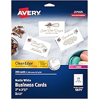 Amazon.com: Avery Two-Side Printable Clean Edge Business Cards, Laser ...
