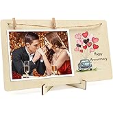 iMEYDNGF Couple Picture Frame Anniversary Wedding Gifts for Him Her Romantic Gifts Wooden 4x6 Photo Frame Keepsake Christmas Happy Anniversary Present Idea for Couples Wife Husband Desk Table Decor