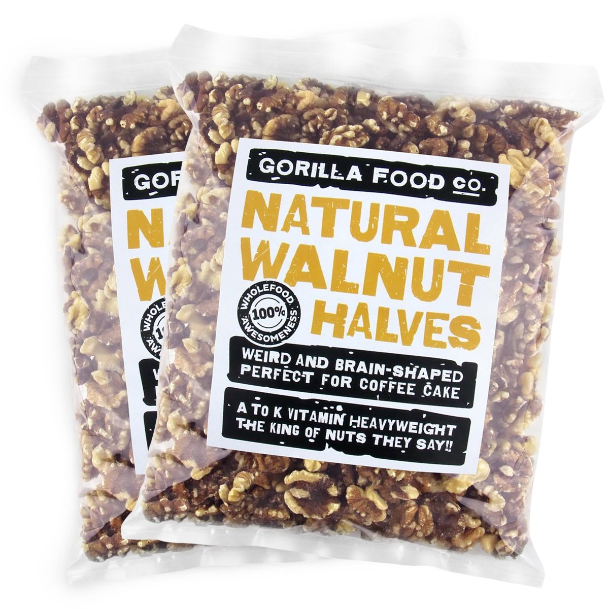 Gorilla Food Co. Light Walnut Halves (Halves Only) Raw