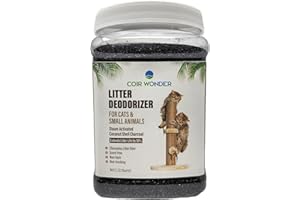 Coir Wonder Cat Litter Deodorizer – 2.2 Lb Activated Charcoal Carbon – Odor Eliminator for Litter Box, Chicken Coop, Small Animal Enclosures – Extends Litter Life – Natural Pet Odor Control Granules