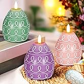 3 PCS Easter Egg Flameless Candles,3 Color scented Real Wax LED Candle,Egg Shape Flame Candle Set for Party Supplies Home Living Room Bedroom Party Decoration Centerpiece Easter Gifts Home Decor