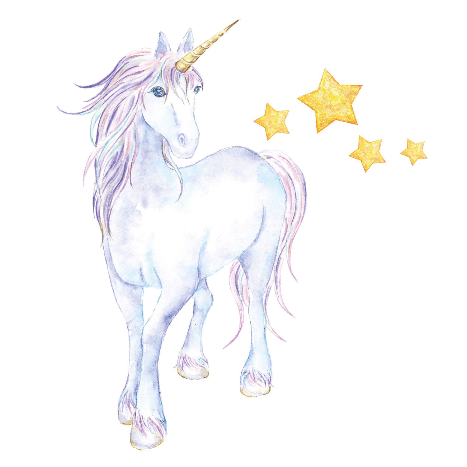 Mythical unicorn and stars wall sticker (Regular size)