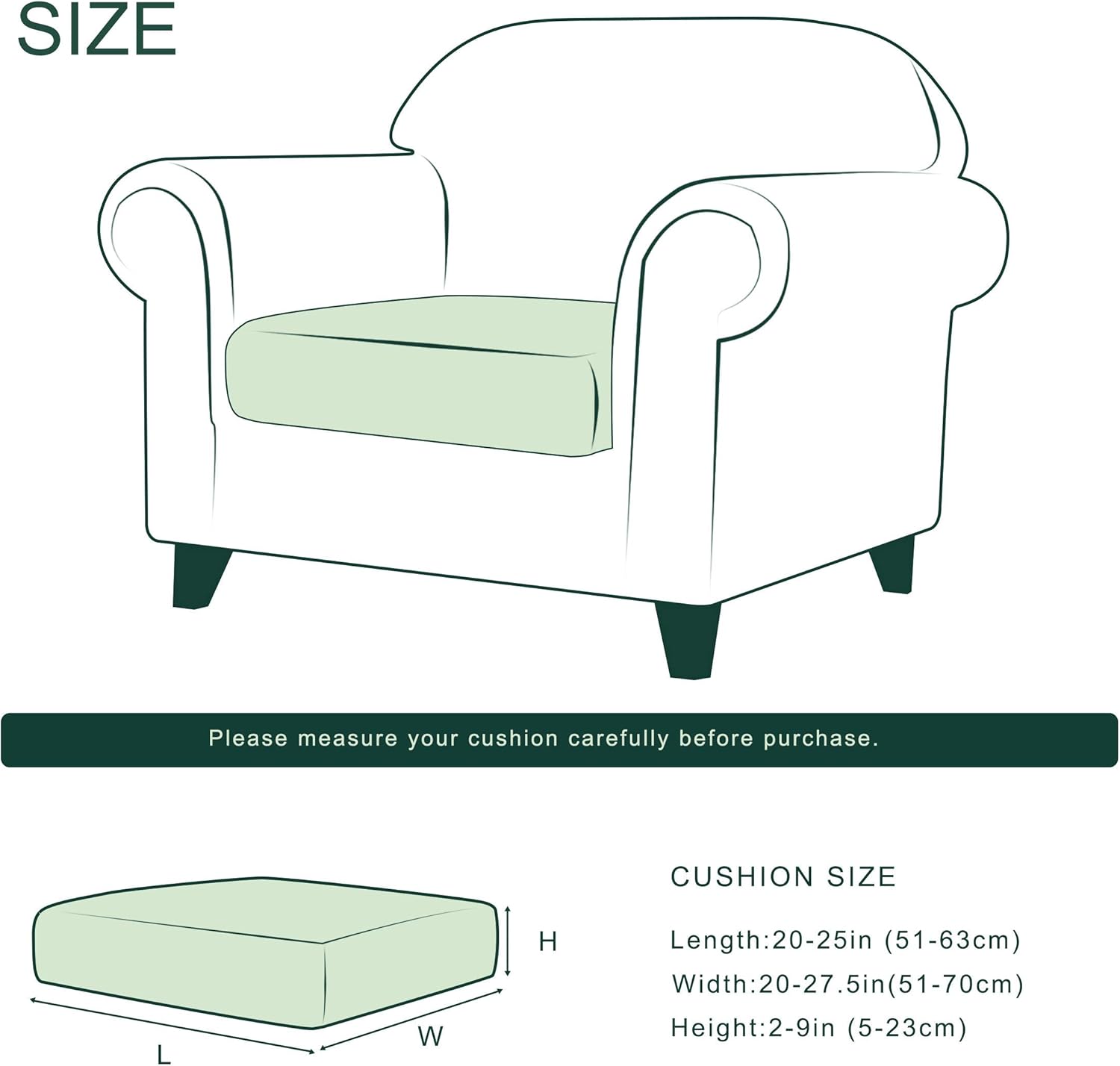 CHUN YI Stretch Sofa Seat Cushion Cover, Fitted Sofa Couch Cushion Covers Furniture Protector - Image 4
