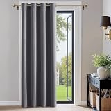 PONY DANCE Thermal Blackout Curtains 140x240 Grey Eyelet Panel view 2