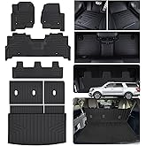 ASINRI Floor Mats for 2018-2023 2024 Ford Expedition MAX 8 Seats-2 Row Bench Seat, TPE All Weather Protection 3 Rows Car Floor Liners with Trunk Mat Covering The Backrest