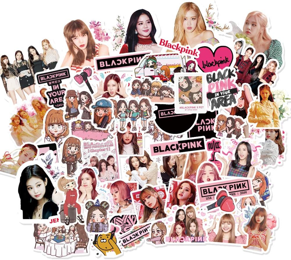 65Pcs Kpop Blackpink Stickers Waterbottle Laptop Stickers Pack for Kids Teens Girl Gift for Blackpink Fans