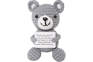 NAILAND Mini Funny Positive Crochet Animals,Inspirational Handmade Crochet for Girl and Teenage Friends Emotional Small Gift for Birthday Graduation Teacher Appreciation,Cute Stuff Emotional Cheer Up Support