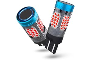 evntyps CANBUS 7443 LED Bulb Red With Built-in Resistor CANBUS Ready for Brake Light 7443R W21W 7440 LED Tail Light Bulb Error Free,7444A LED Bulb Replacement for Rear Turn Signal Lights(2pcs)