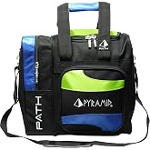 Pyramid Path Deluxe Single Tote Bowling Bag with Large Separate Compartment for Bowling Shoes (Up To US Mens Size 15) or Accessories - Holds One Bowling Ball
