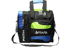 Pyramid Path Deluxe Single Tote Bowling Bag with Large Separate Compartment for Bowling Shoes (Up To US Mens Size 15) or Accessories - Holds One Bowling Ball